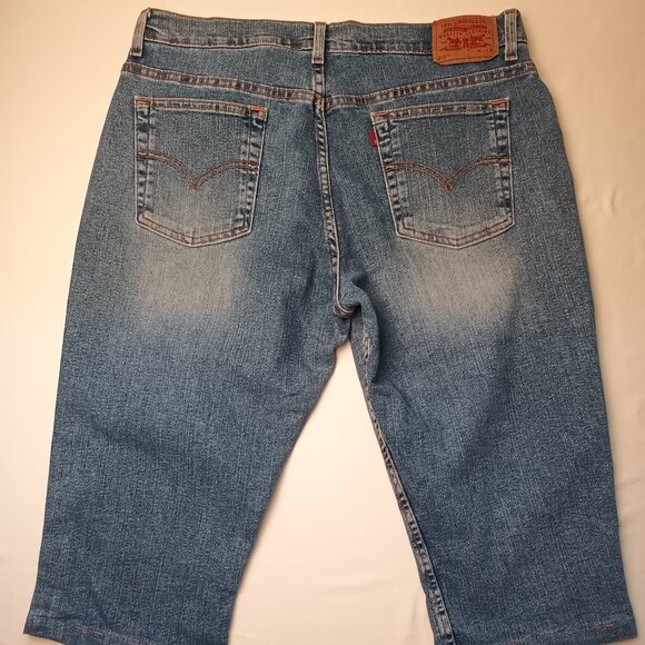 Levi's 515 Capris Size 16 High Rise Straight Leg Medium Wash - Picture 3 of 9